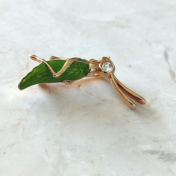 Swarovski Crystal Grasshopper Pin Brooch - Picture 3 of 8